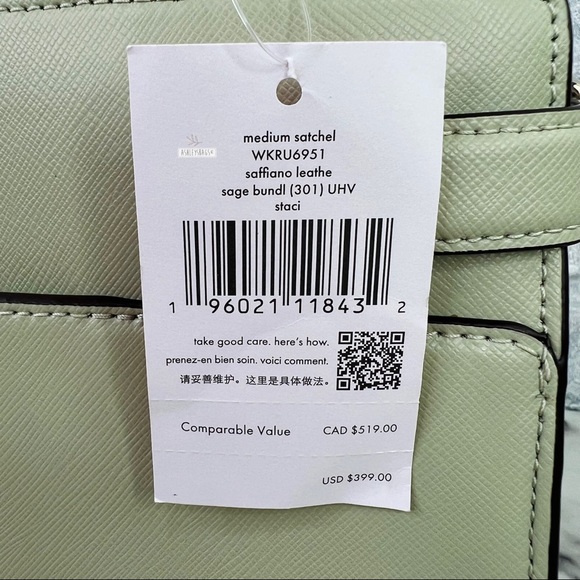 Kate Spade Staci Sage Bundle Green Medium Satchel Crossbody - Picture 9 of 10
